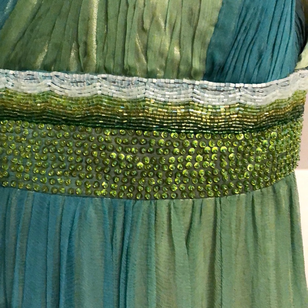 Multi Color One Shoulder Gown With Sequins. - image 2